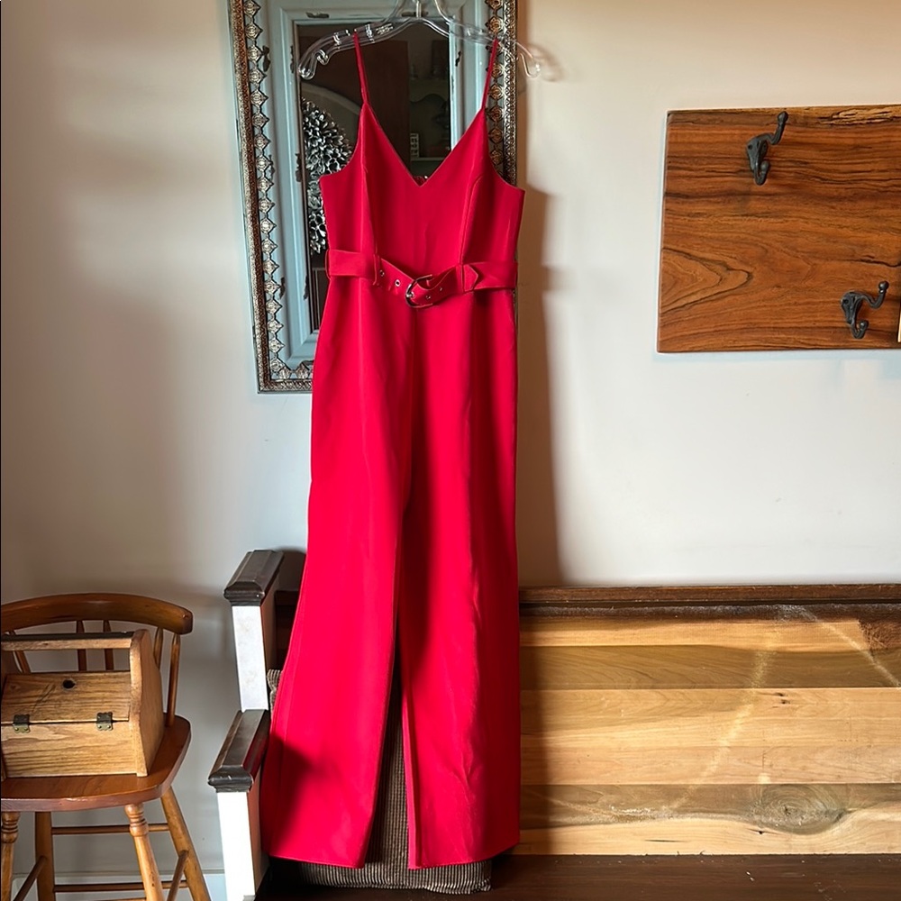 Express Elegant Red Sleeveless Jumpsuit
